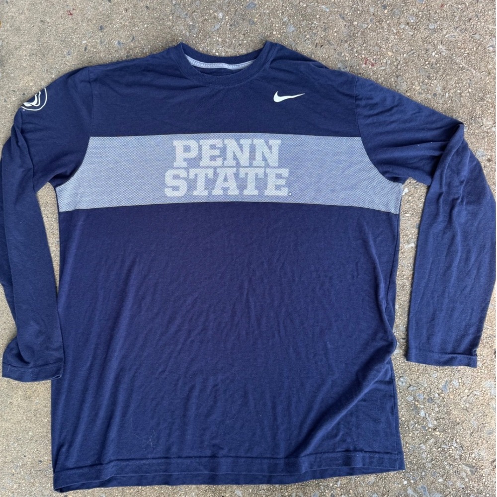 Nike Penn State Nittany Lions Long Sleeve Shirt Navy Blue XXL Regular Fit